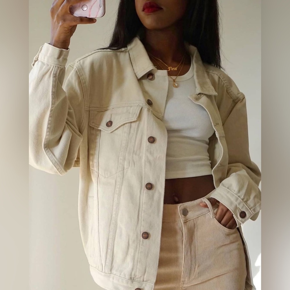 Princess Polly Western Denim Jacket - Beige 🥰